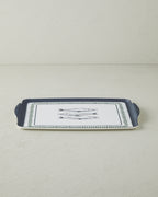 Maritime Melody Melamine Anti-slip Tray 25x38 cm White - Navy Blue (view 2)