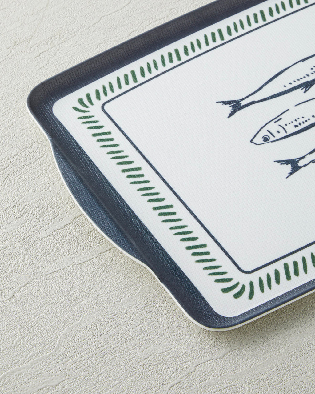 Maritime Melody Melamine Anti-slip Tray 25x38 cm White - Navy Blue (view 3)