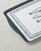 Maritime Melody Melamine Anti-slip Tray 25x38 cm White - Navy Blue (view 3)