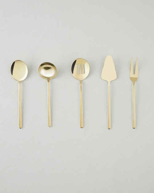Aurelia Stainless Steel 5 pcs Service Set 20.5x22.8x21.8x23.5x22 cm - Gold