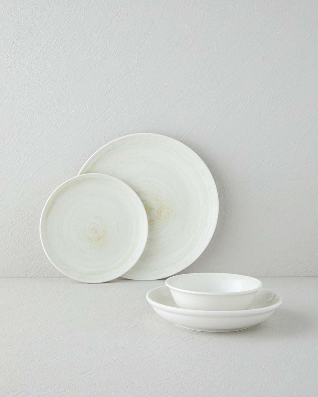 Marlon Porcelain Table Set 16 Pieces, 4 Servings. Cream - Green