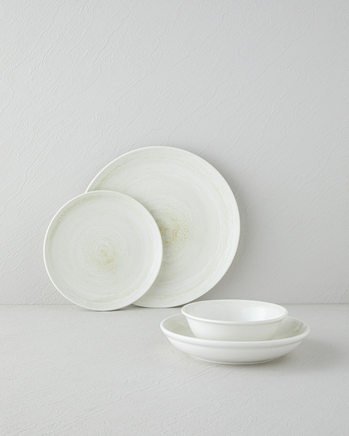 Marlon Porcelain Table Set 16 Pieces, 4 Servings. Cream - Green