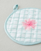 Bright Floral Polyester 2 pcs Kitchen Set 17x30 cm + 20x20 cm Pink - Green (view 3)