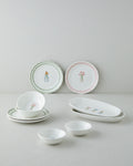 Violet Porcelain Breakfast Set 10 Pieces 4 Servings Colored