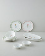 Violet Porcelain Breakfast Set 10 Pieces 4 Servings Colored