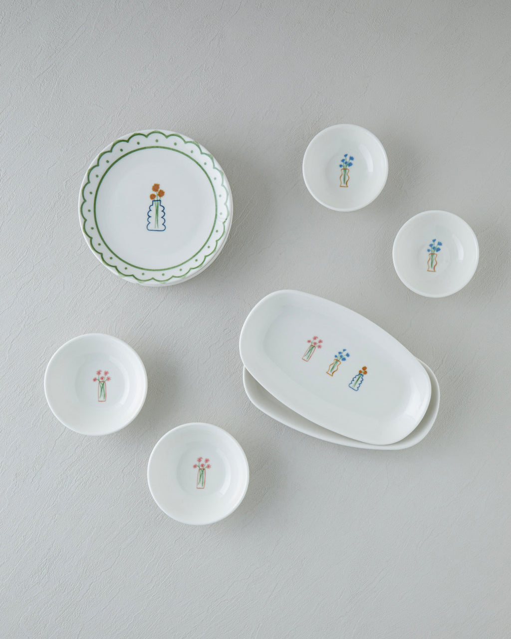 Violet Porcelain Breakfast Set 10 Pieces 4 Servings Colored (view 2)