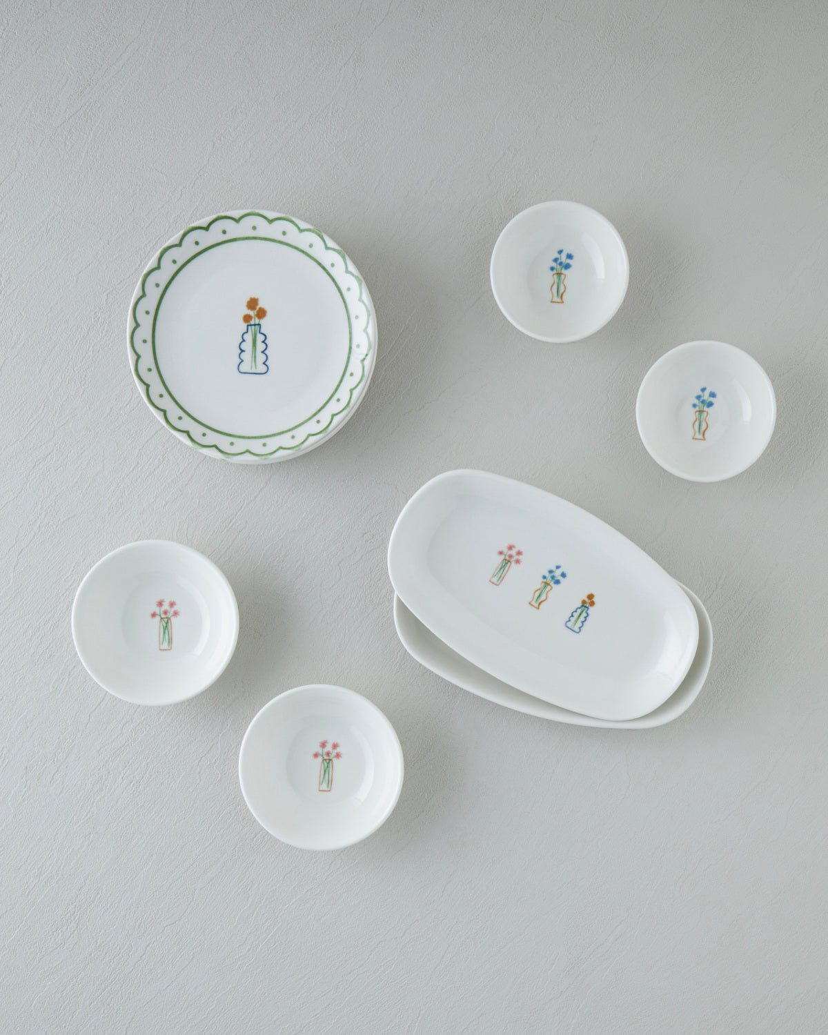 Violet Porcelain Breakfast Set 10 Pieces 4 Servings Colored (view 2)