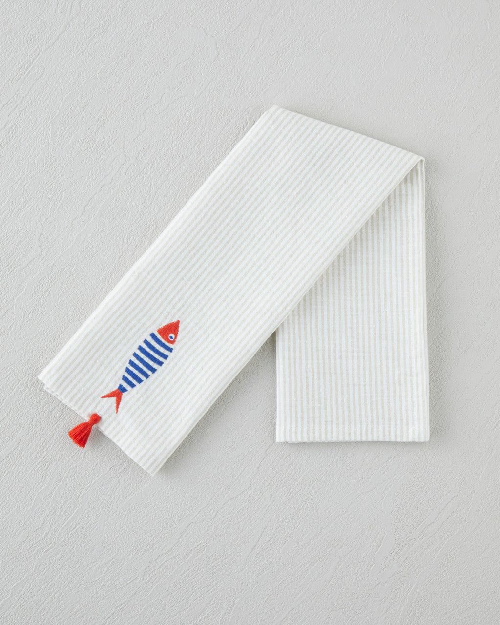 Bubble Fish Cotton Polyester Embroidered Drying Cloth 30x50 cm Orange - Beige (view 2)