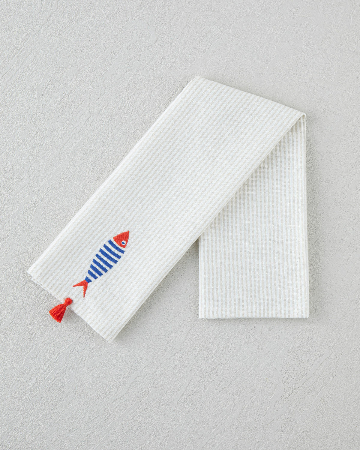 Bubble Fish Cotton Polyester Embroidered Drying Cloth 30x50 cm Orange - Beige (view 2)