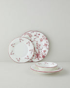 Plantopia Porcelain Table Set 24 Pieces, 6 Servings Maroon