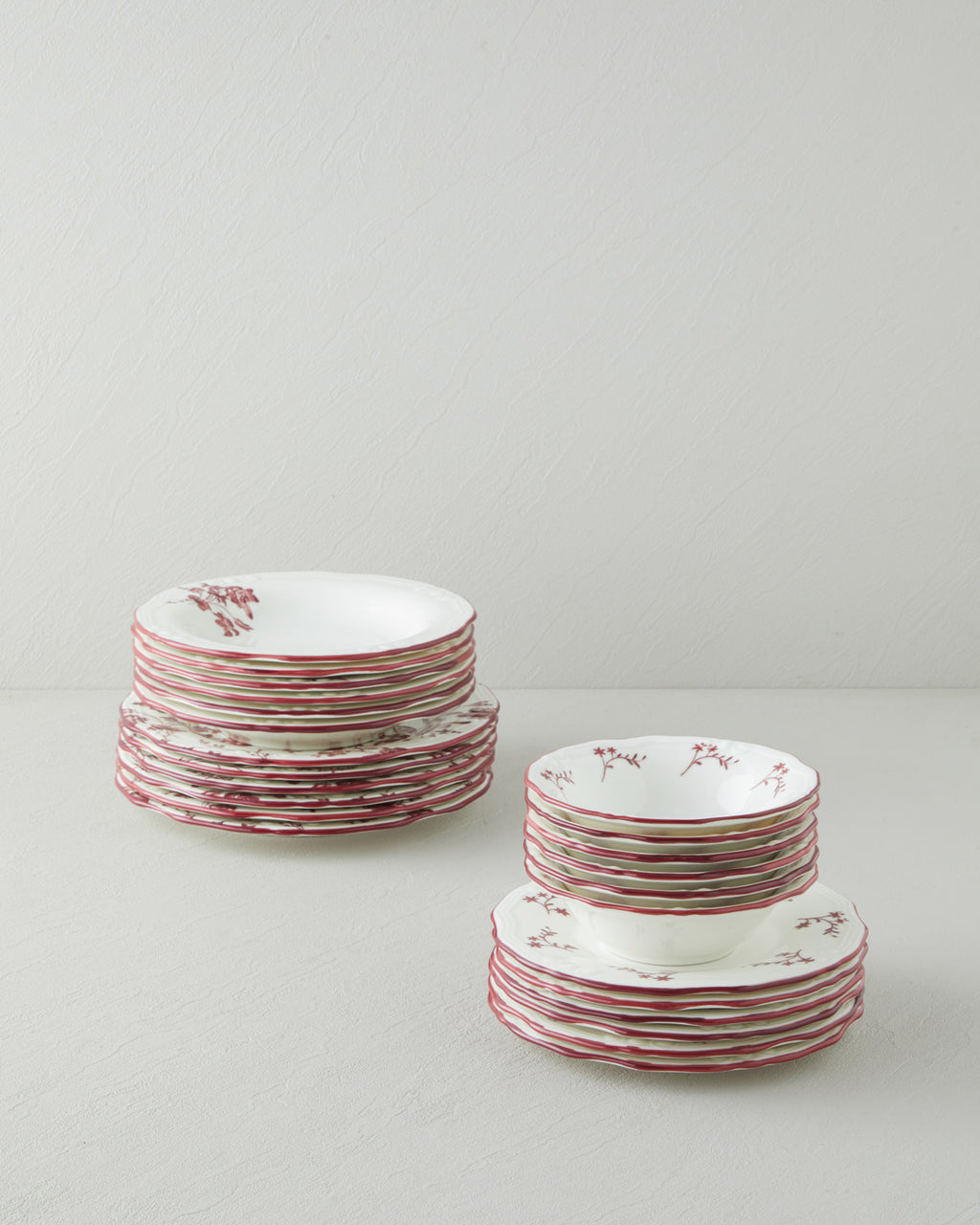 Plantopia Porcelain Table Set 24 Pieces, 6 Servings Maroon (view 2)