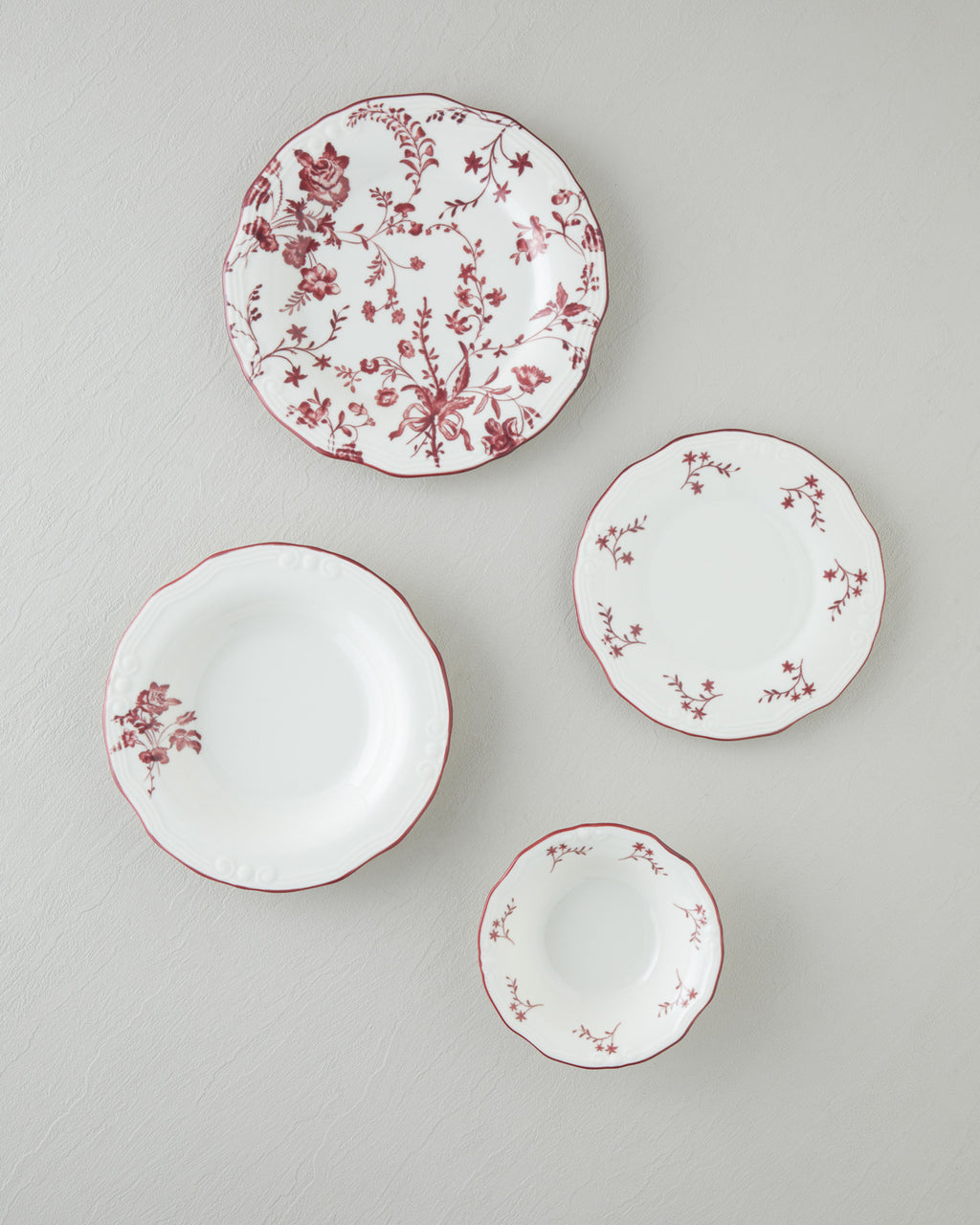 Plantopia Porcelain Table Set 24 Pieces, 6 Servings Maroon (view 3)