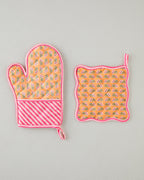 Whispering Petals Polyester 2 pcs Kitchen Set 17x30 cm+20x20 cm Pink - Orange