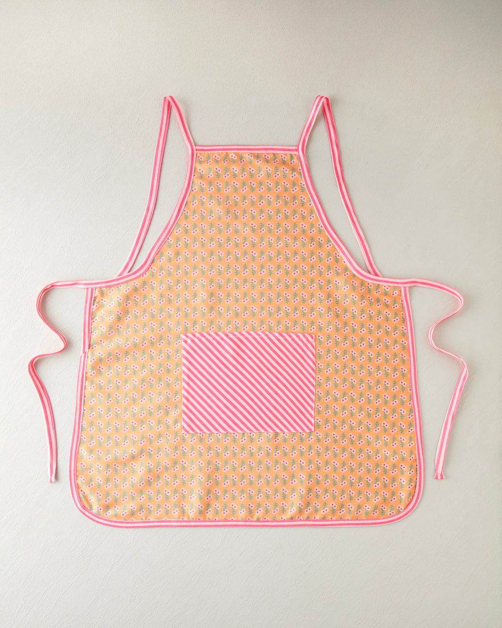 Whispering Petals Polyester Kitchen Apron 75x80 cm Pink - Orange