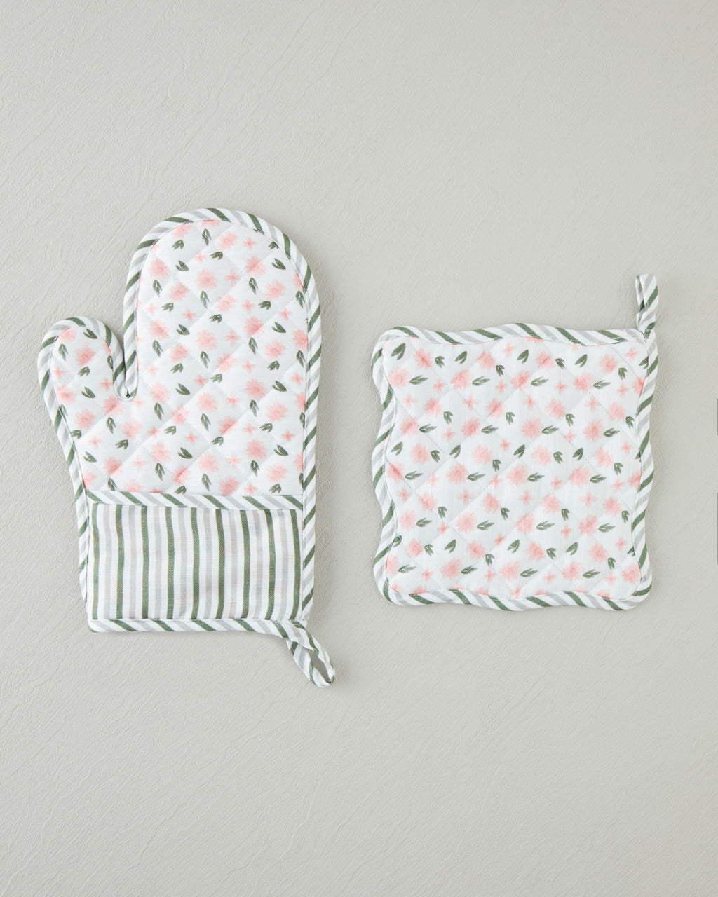 Petal Dreams Polyester 2 pcs Kitchen Set 17x30 cm+20x20 cm White - Pink