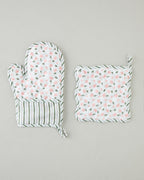 Petal Dreams Polyester 2 pcs Kitchen Set 17x30 cm+20x20 cm White - Pink