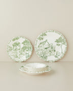 Porcelain Table Set 24 Pieces, 6 Servings Green