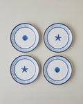 Shellwave Porcelain 4 pcs Cake Set 19 cm Navy Blue - White