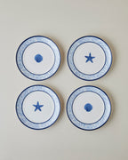 Shellwave Porcelain 4 pcs Cake Set 19 cm Navy Blue - White