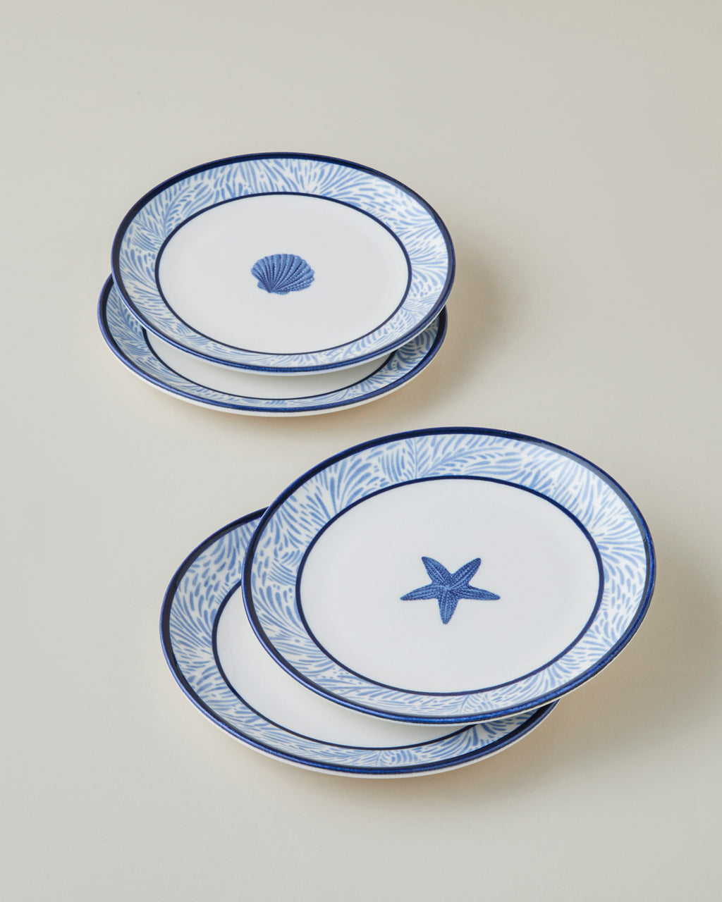 Shellwave Porcelain 4 pcs Cake Set 19 cm Navy Blue - White (view 2)