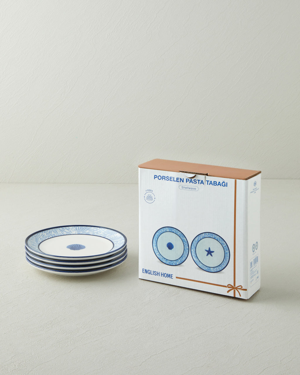 Shellwave Porcelain 4 pcs Cake Set 19 cm Navy Blue - White (view 6)