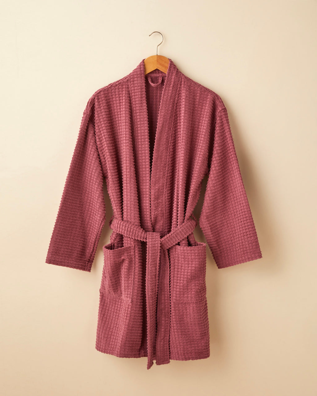 Square Cotton Bathrobe L-XL - Dark Pink