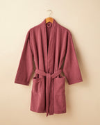 Square Cotton Bathrobe L-XL - Dark Pink