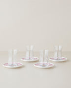 Porcelain 8 Pieces 4 Servings Tea Set 165 ml Colored