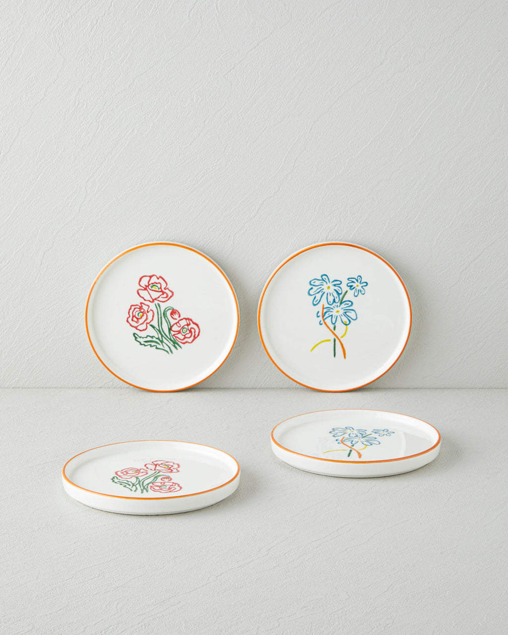 Roselle Ceramic 4 pcs Cake Set 16 cm Colored