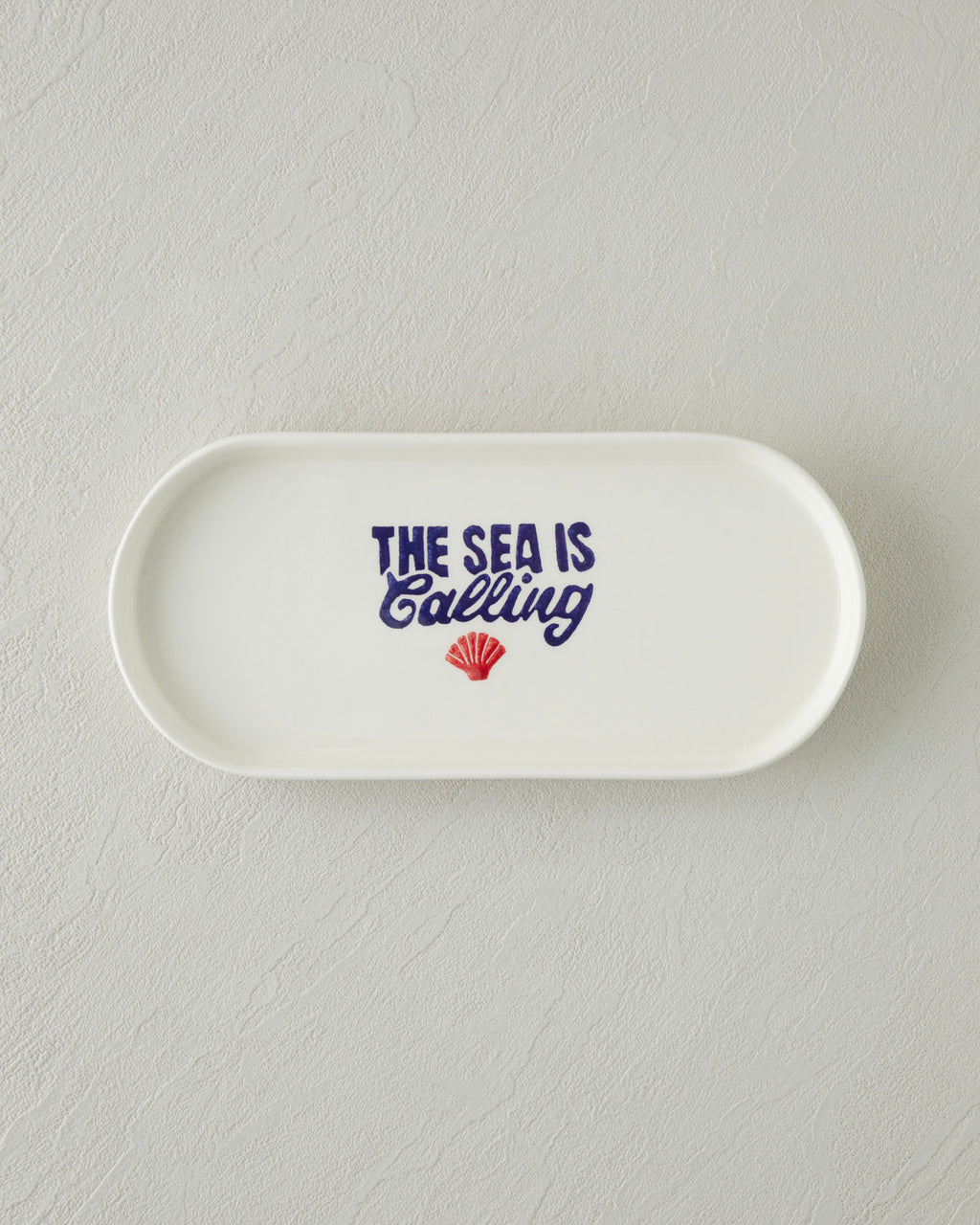 Ceramic Rectangular Plate 24x11 cm Navy Blue - Red