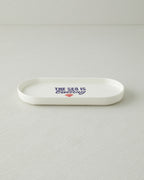 Ceramic Rectangular Plate 24x11 cm Navy Blue - Red (view 2)