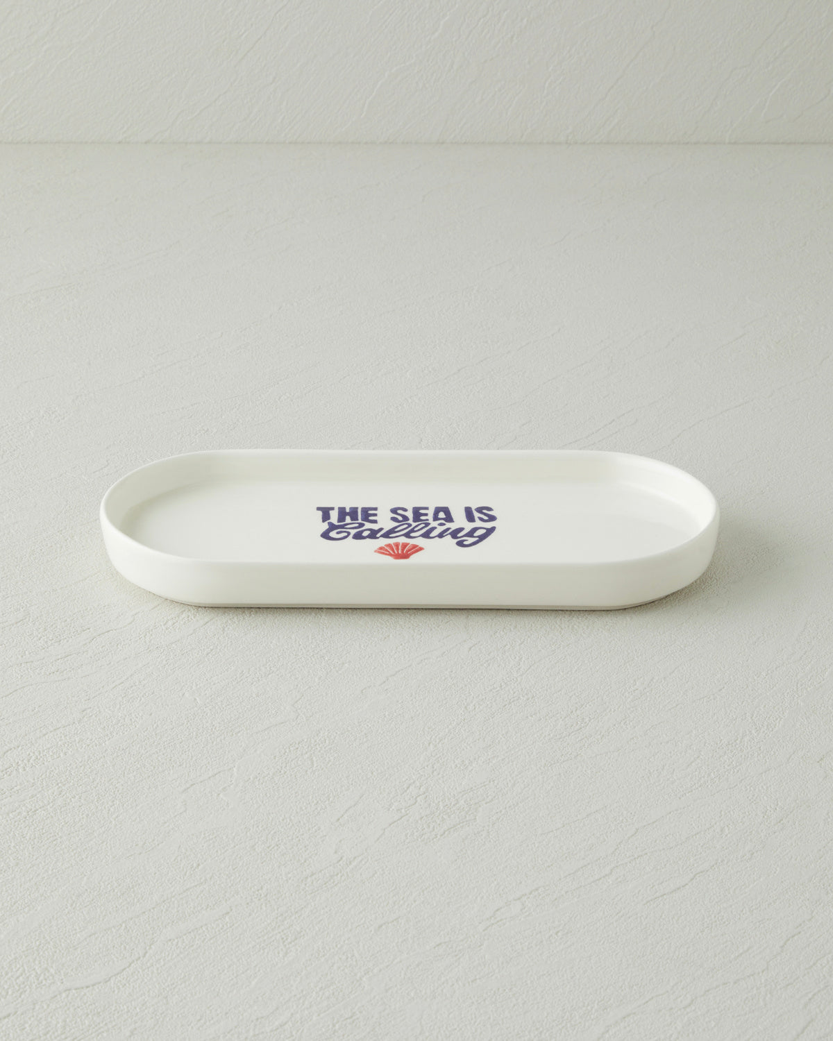 Ceramic Rectangular Plate 24x11 cm Navy Blue - Red (view 2)