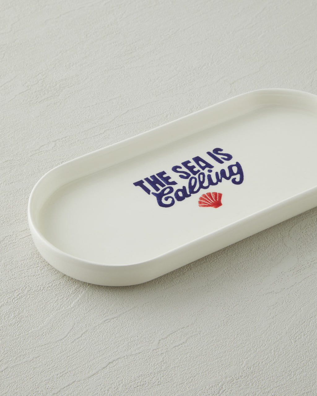 Ceramic Rectangular Plate 24x11 cm Navy Blue - Red (view 3)