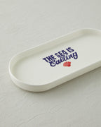 Ceramic Rectangular Plate 24x11 cm Navy Blue - Red (view 3)