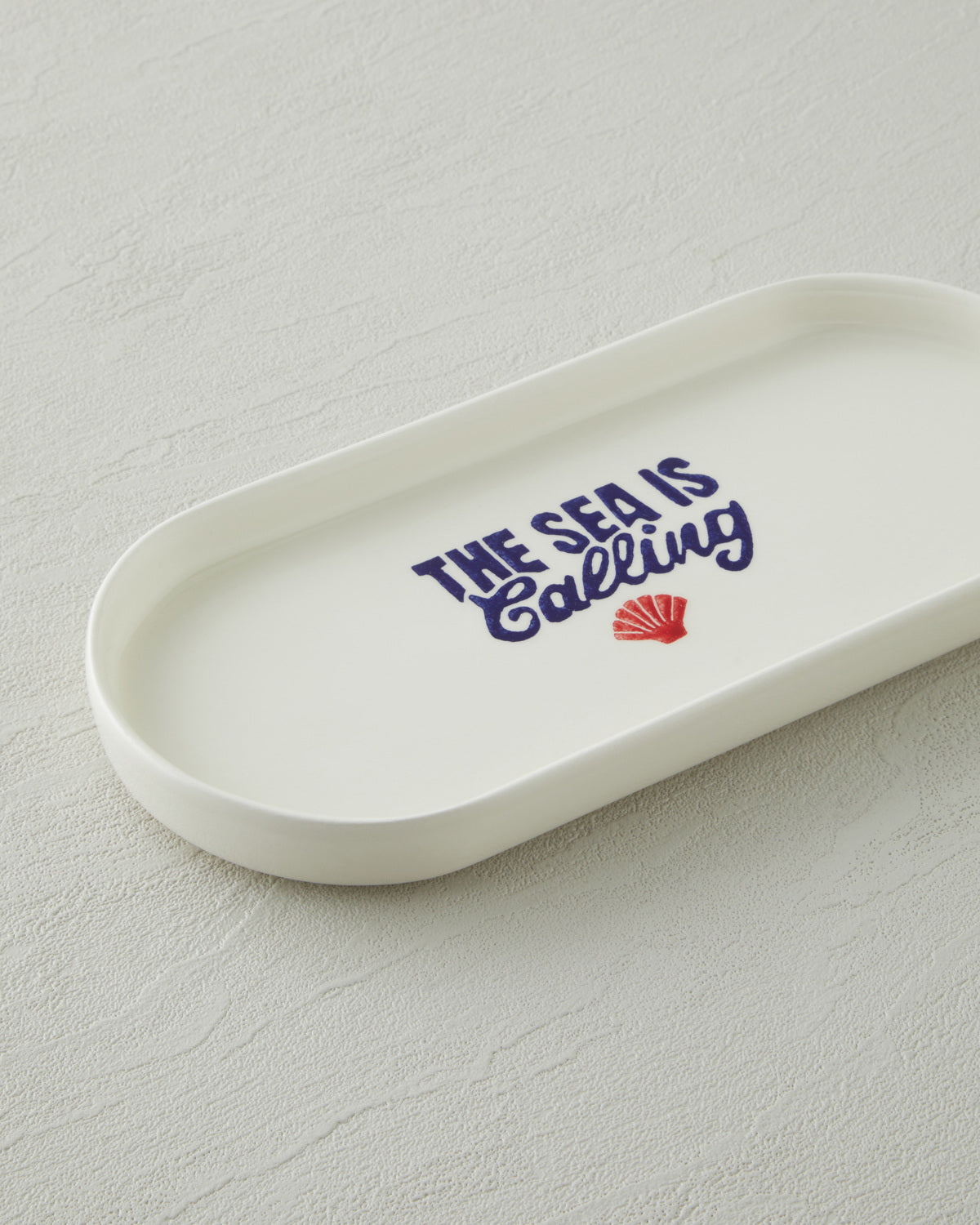 Ceramic Rectangular Plate 24x11 cm Navy Blue - Red (view 3)
