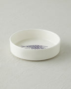 Blue Fishy Ceramic Bowl White - Navy Blue - 13 cm