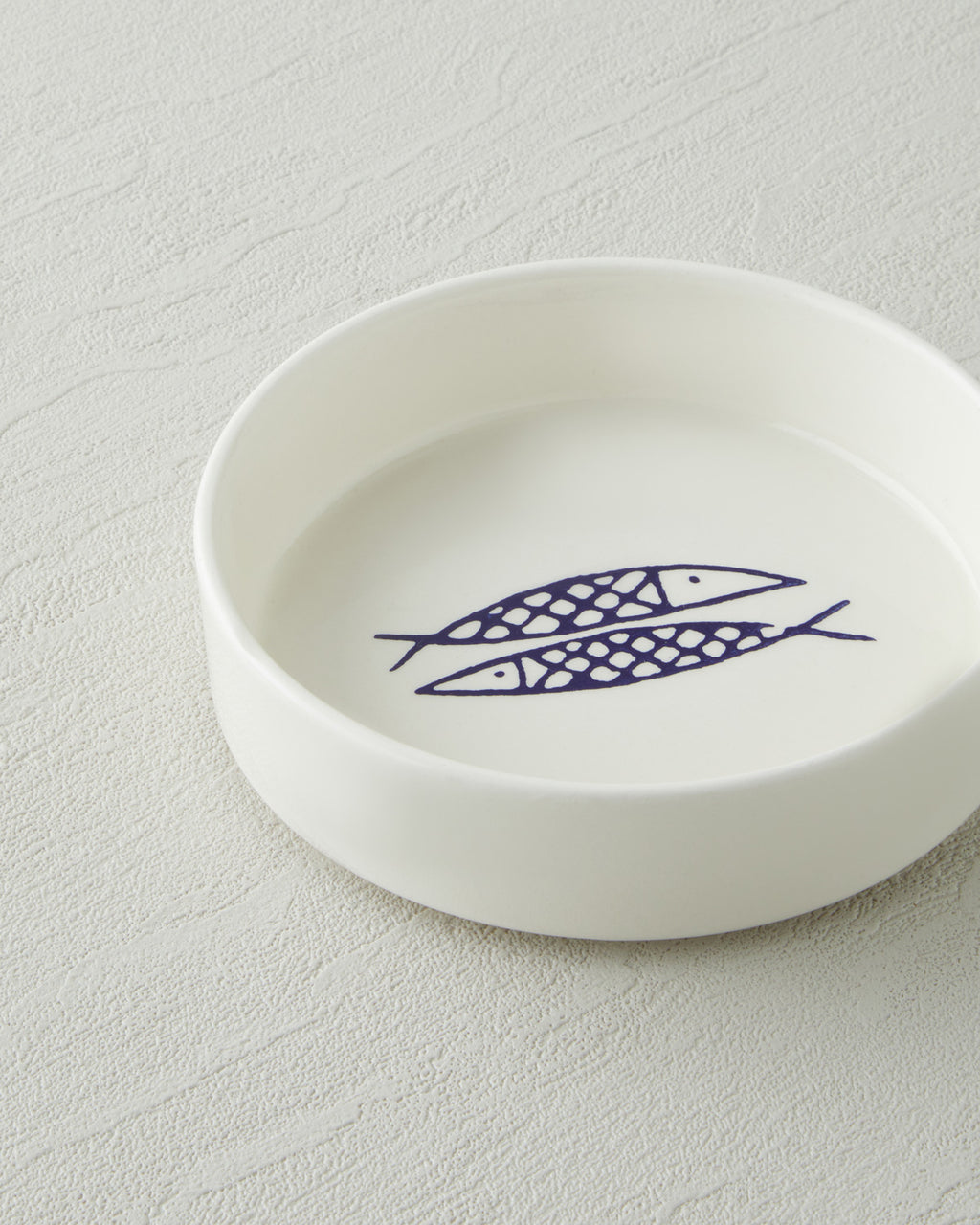 Blue Fishy Ceramic Bowl White - Navy Blue - 10 cm (view 2)