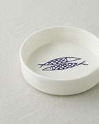Blue Fishy Ceramic Bowl White - Navy Blue - 10 cm (view 2)
