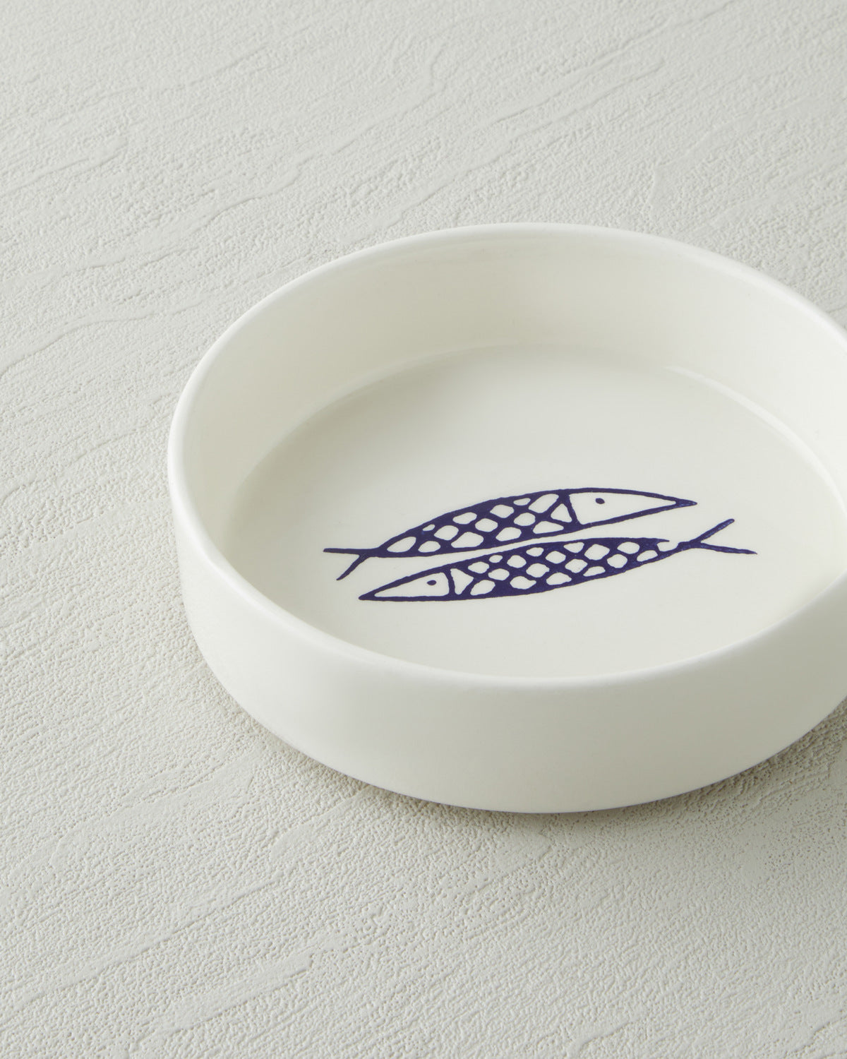 Blue Fishy Ceramic Bowl White - Navy Blue - 10 cm (view 2)