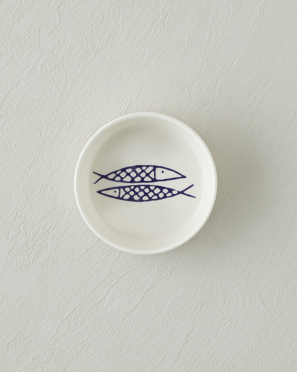 Blue Fishy Ceramic Bowl White - Navy Blue (view 3)