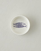 Blue Fishy Ceramic Bowl White - Navy Blue (view 3)