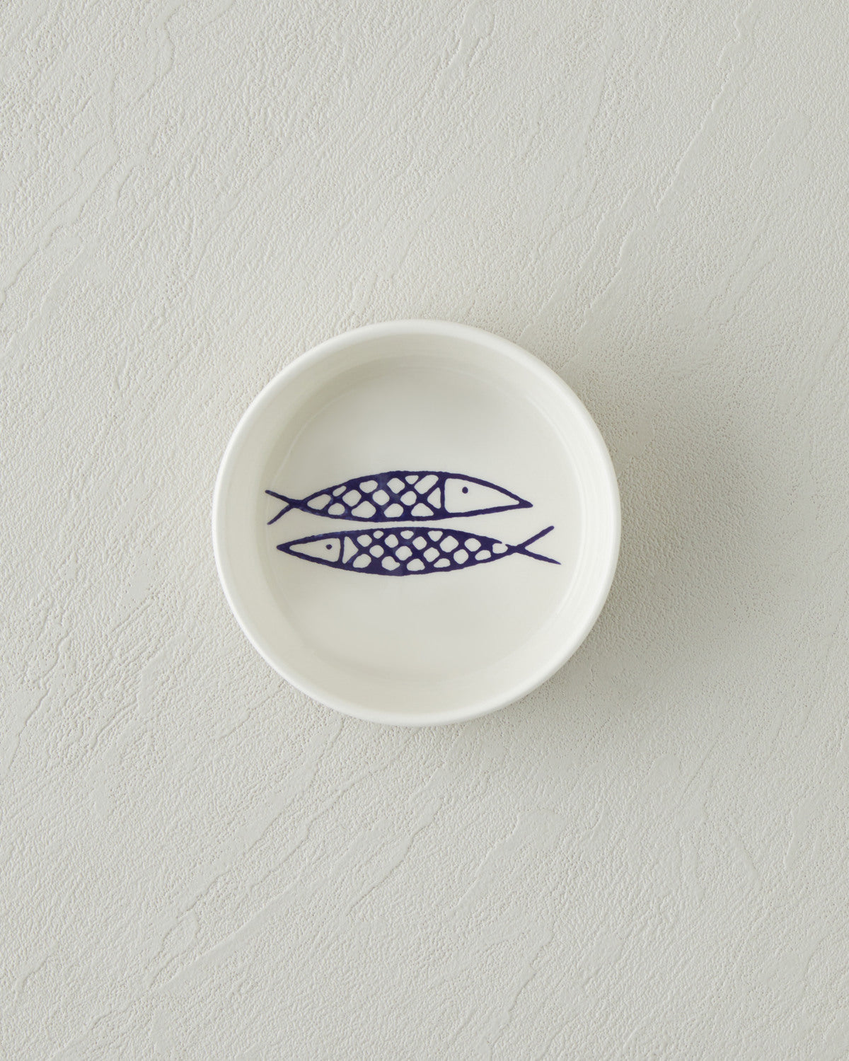Blue Fishy Ceramic Bowl White - Navy Blue (view 3)