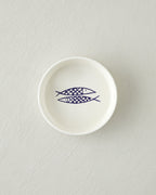 Blue Fishy Ceramic Bowl White - Navy Blue (view 6)