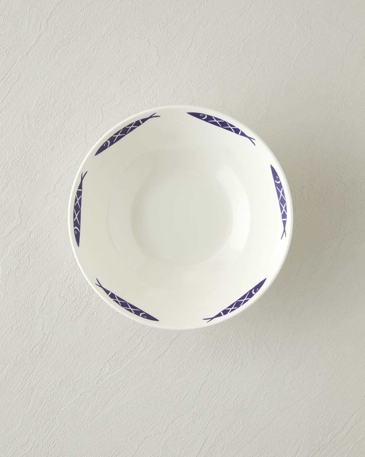 Aqua Rhythm Ceramic Bowl 20 cm White - Navy Blue (view 2)