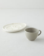Side Ceramic 2 Pieces 1 Servings Tea Cup 225 ml Cream - Stone (view 3)
