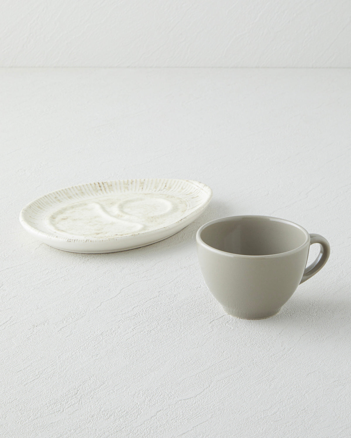Side Ceramic 2 Pieces 1 Servings Tea Cup 225 ml Cream - Stone (view 3)