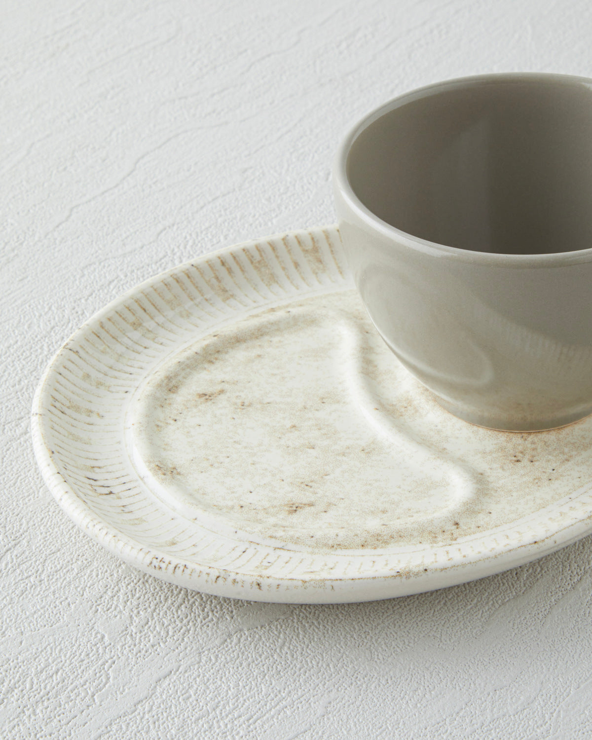 Side Ceramic 2 Pieces 1 Servings Tea Cup 225 ml Cream - Stone (view 4)
