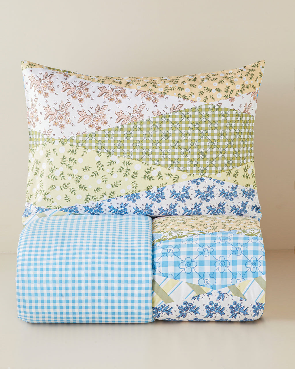 Cotton Single Size Duvet Cover Set 160x220 cm Blue - Green