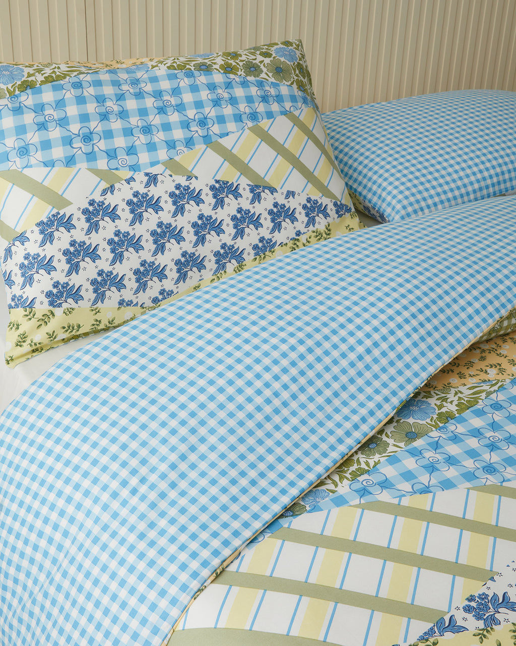 Cotton Single Size Duvet Cover Set 160x220 cm Blue - Green (view 3)