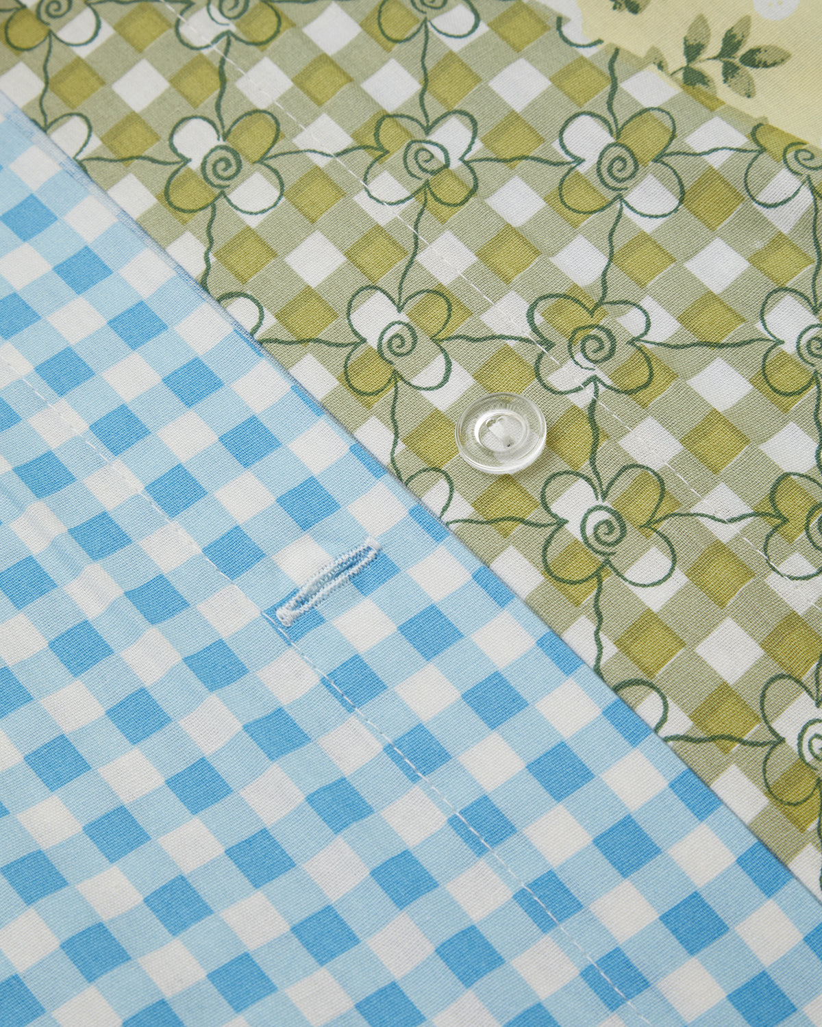 Cotton Single Size Duvet Cover Set 160x220 cm Blue - Green (view 7)